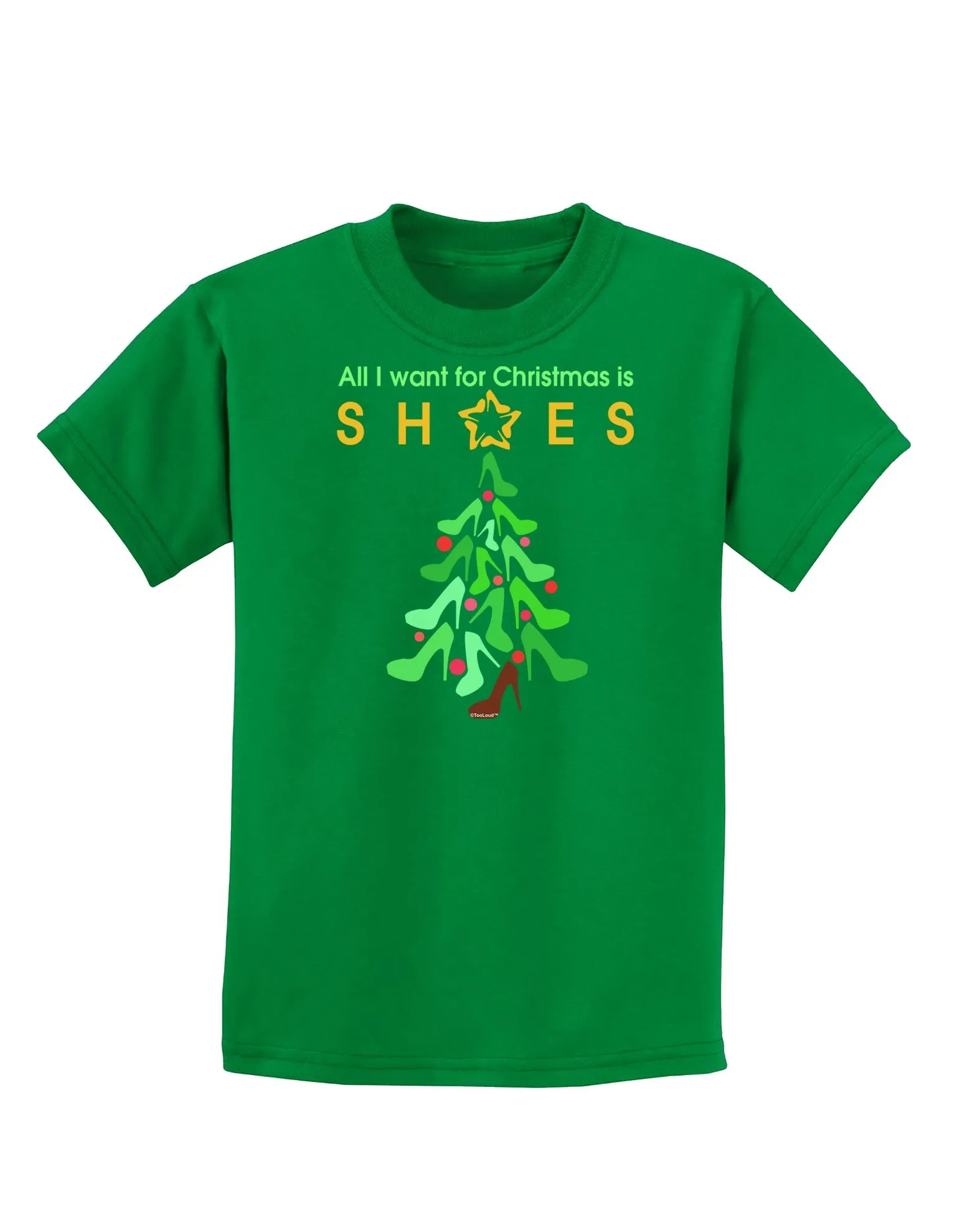 All I want for Christmas is Shoes Childrens Dark T-Shirt