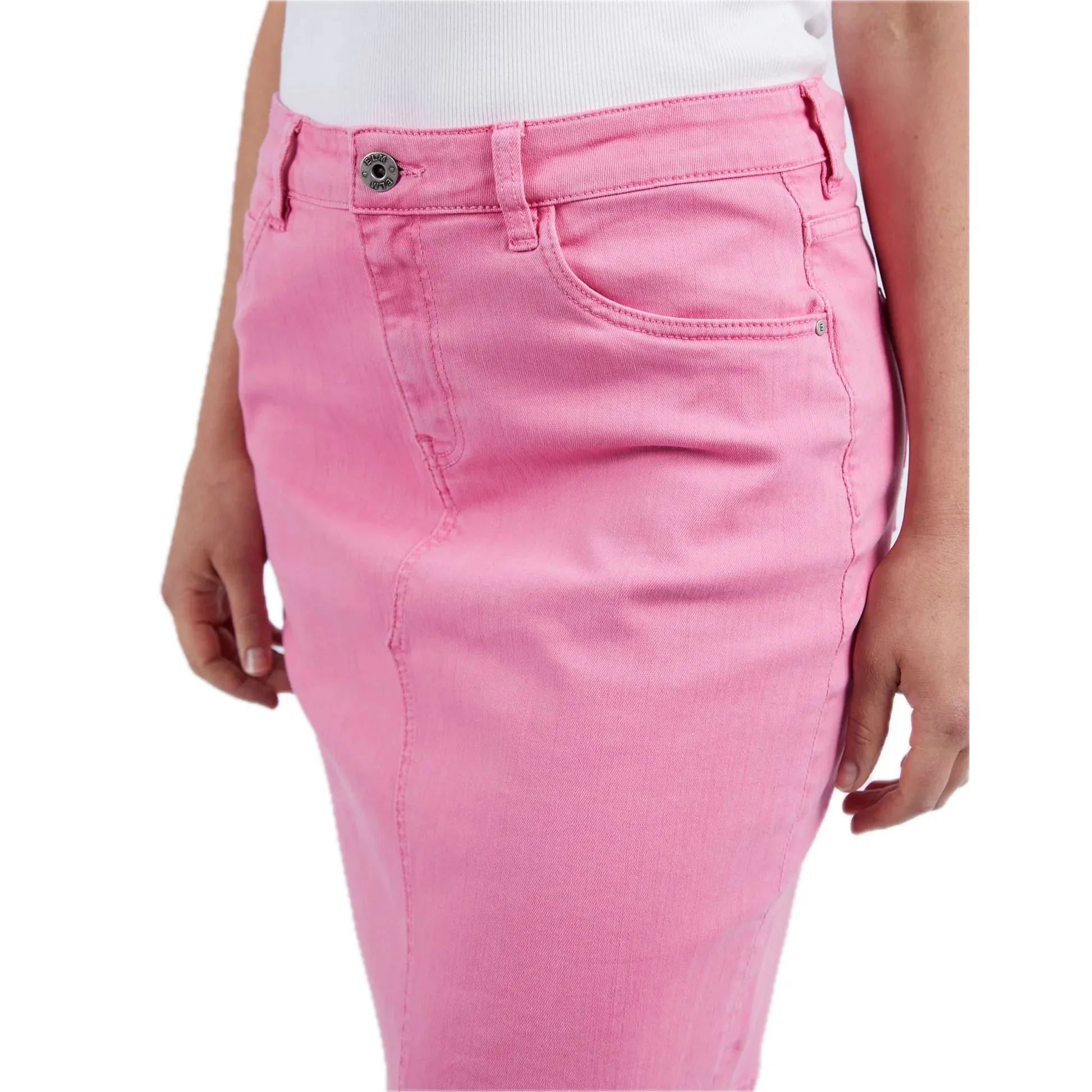 Belle Denim Skirt - Strawberry Pink