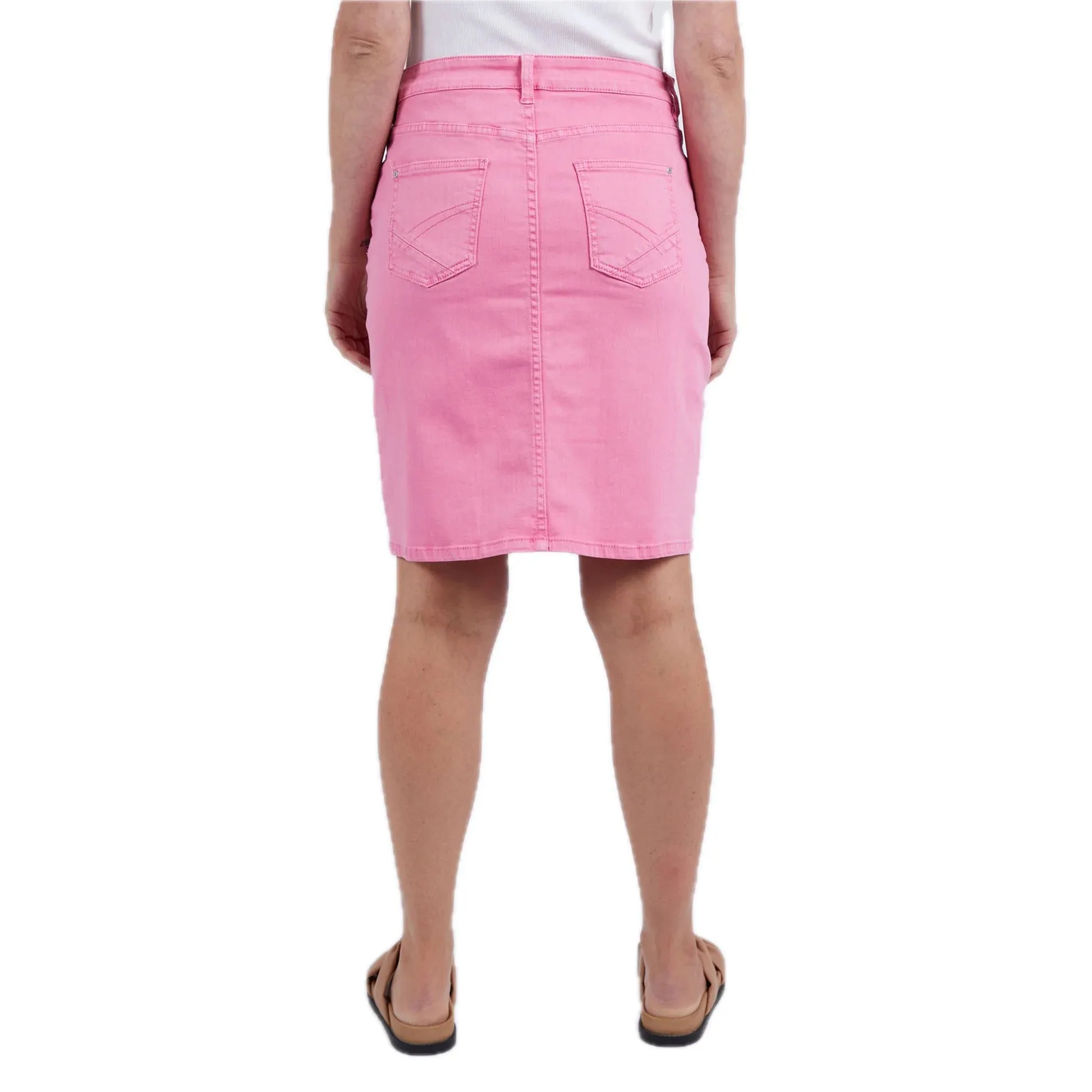 Belle Denim Skirt - Strawberry Pink