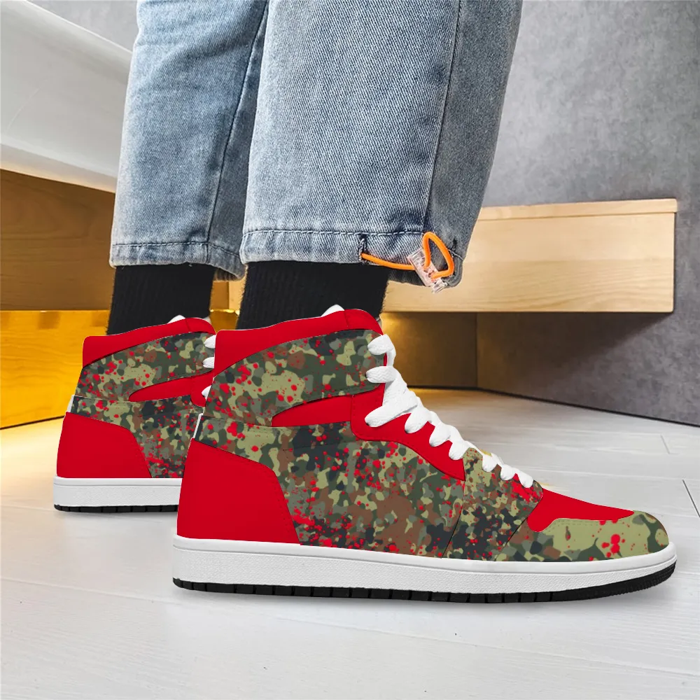 Bloody Camouflage Splatter Pattern V2 | Punk Men's High Top Sneakers