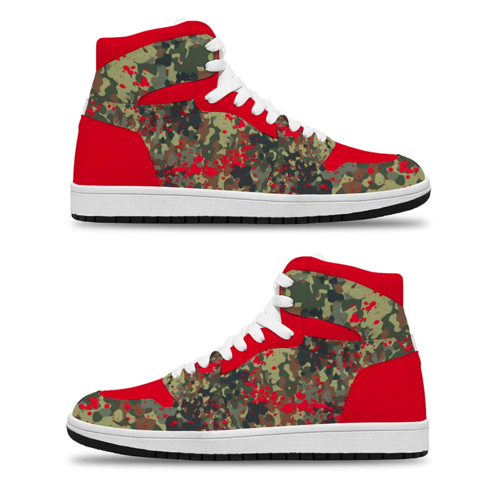 Bloody Camouflage Splatter Pattern V2 | Punk Men's High Top Sneakers
