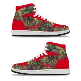 Bloody Camouflage Splatter Pattern V2 | Punk Men's High Top Sneakers