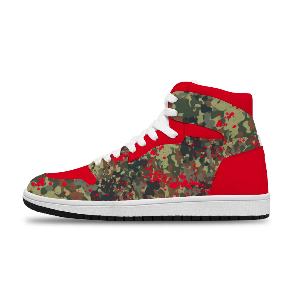 Bloody Camouflage Splatter Pattern V2 | Punk Men's High Top Sneakers