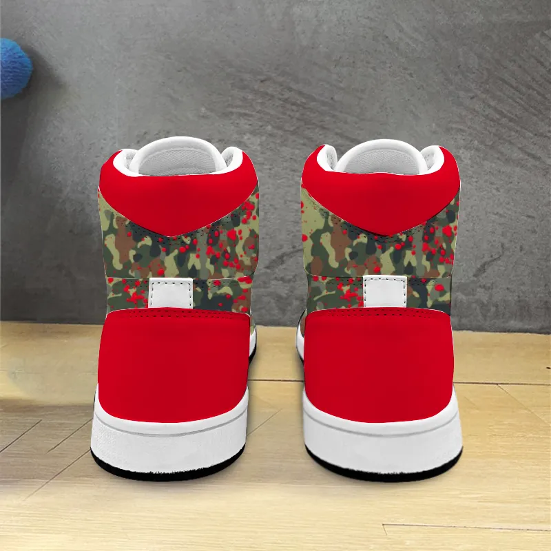 Bloody Camouflage Splatter Pattern V2 | Punk Men's High Top Sneakers