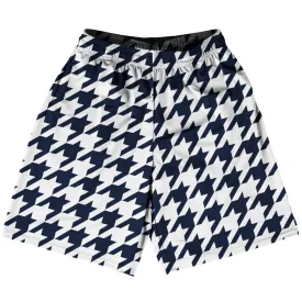 Blue Navy And White Houndstooth Basketball Practice Shorts Made In USA