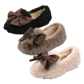 Girls Fluffy Bow Shoes