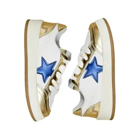 Gold and Royal Blue Star Kid Sneakers