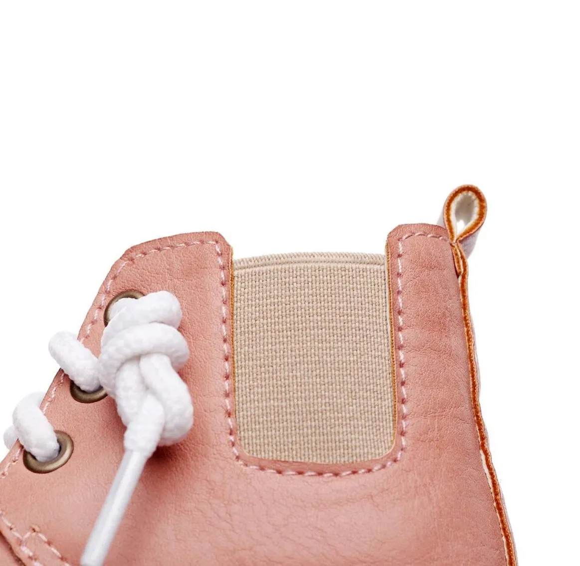 Leather look baby boots - Pink