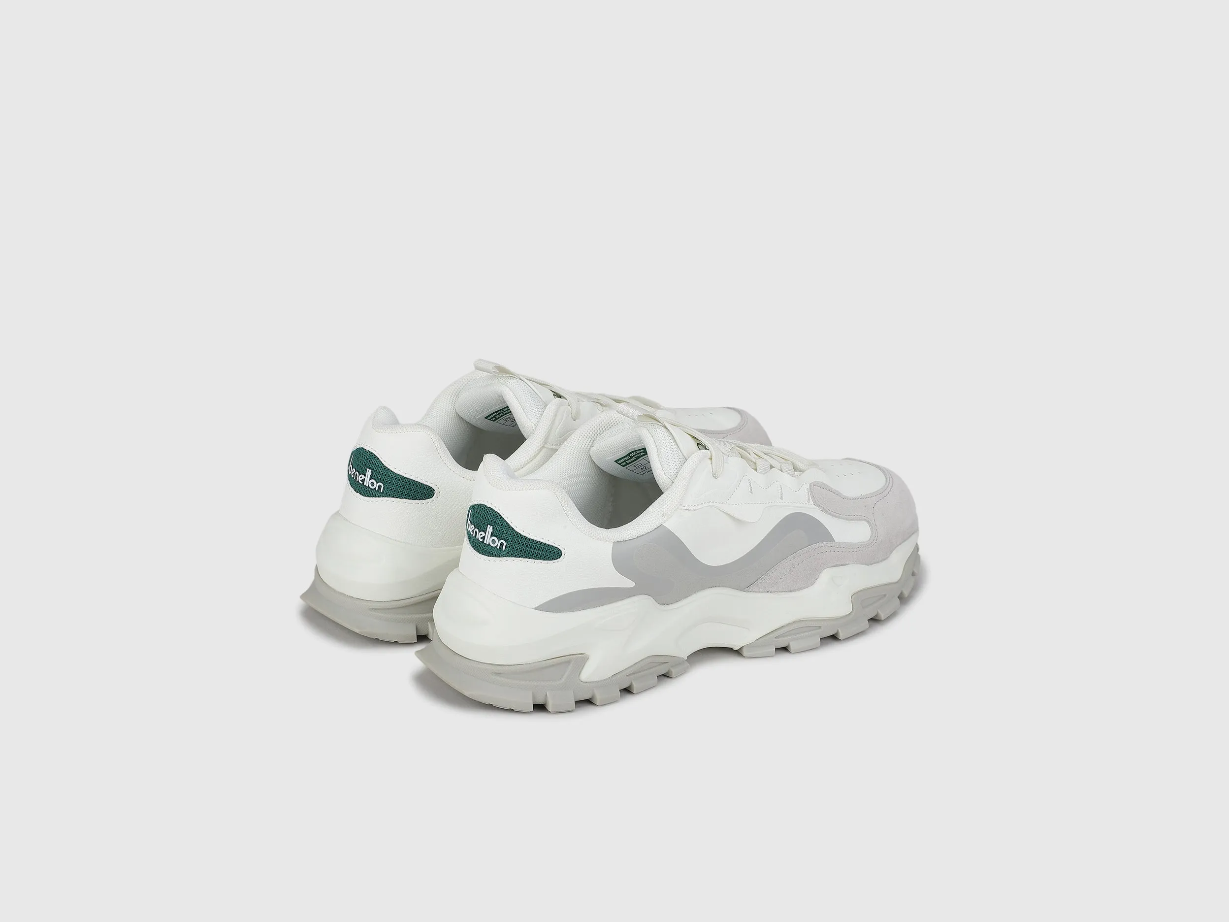 Perforations Lace-Up Chunky Athletic Sneakers