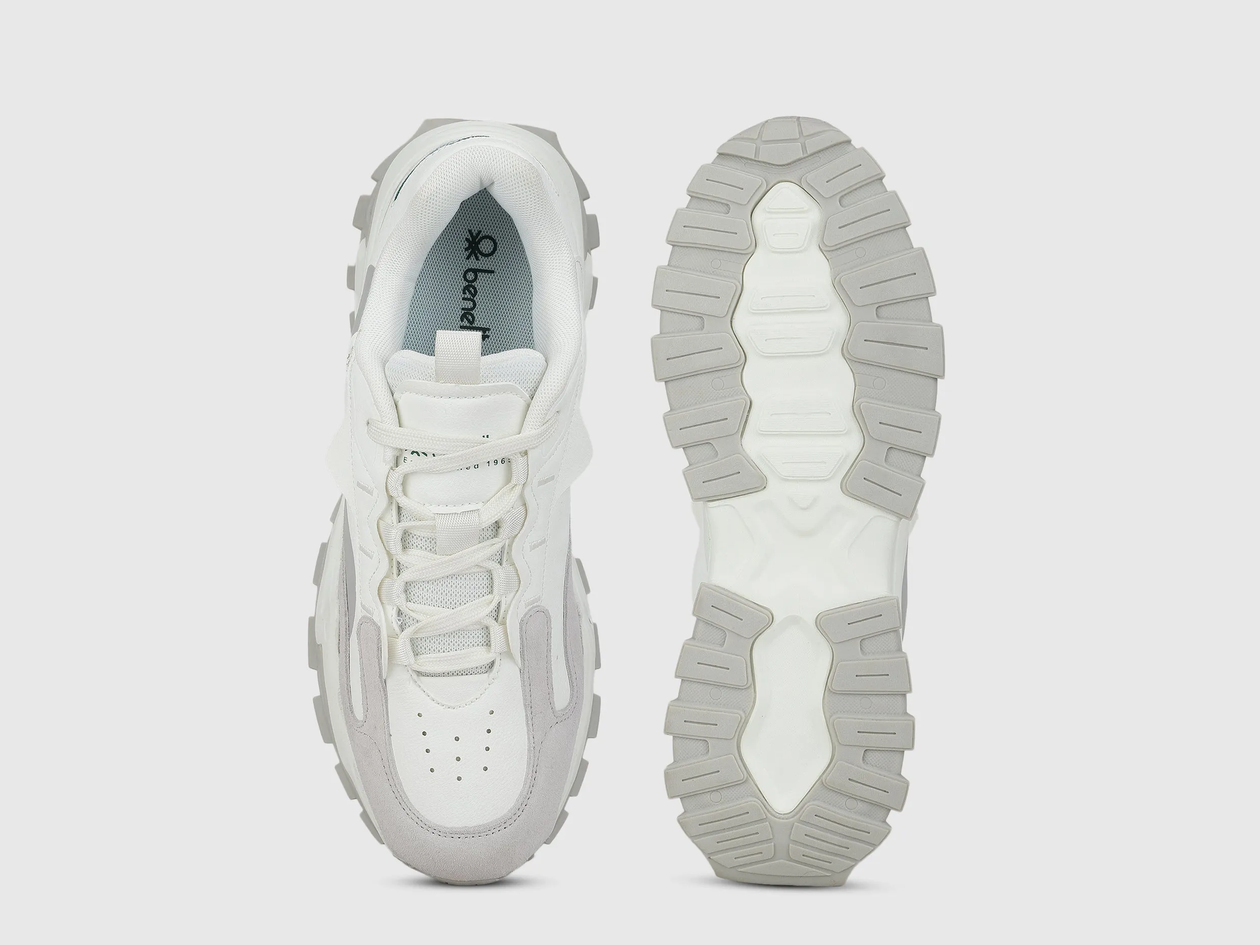 Perforations Lace-Up Chunky Athletic Sneakers