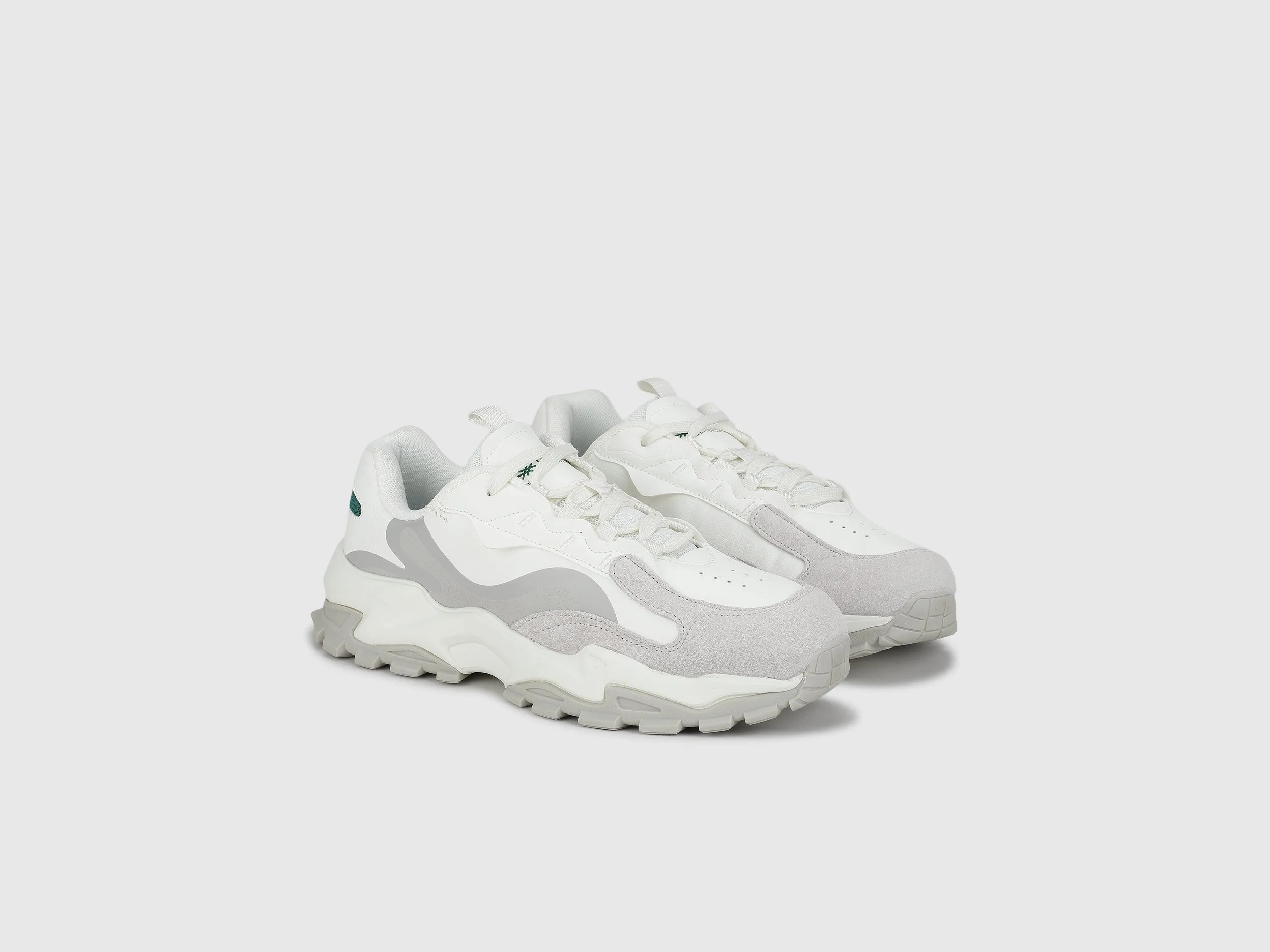 Perforations Lace-Up Chunky Athletic Sneakers