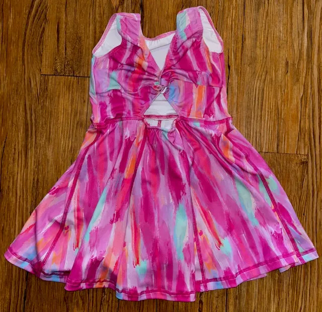 Spring Tie Dye Open Back Dress